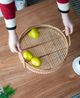 A & B Home Sienna 3-Piece Brown Bamboo Woven Round Trays with Handles-5