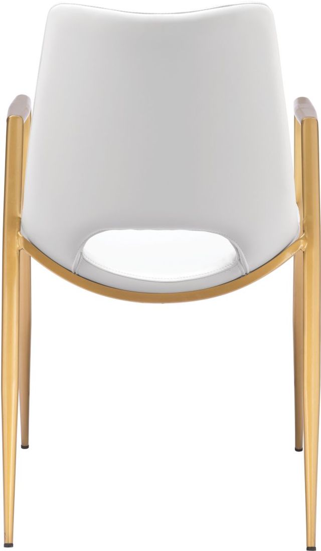 Zuo® Modern Desi White/Gold Dining Chair-3