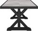 Signature Design by Ashley® Beachcroft Light Gray Outdoor Aluminum/Porcelain Dining Table with Black Base-2