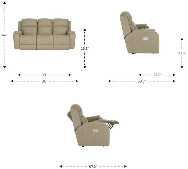 La-Z-Boy® Dorian Mineral Leather Power Reclining Sofa with Headrest and Lumbar-2