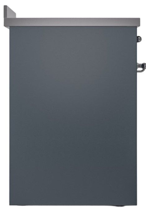 Ilve® Nostalgie II Noblesse 30'' Blue Gray Pro Style Induction Range with Chrome Trim-2
