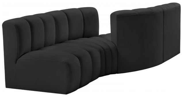 Meridian Furniture Arc 4-Piece Black Vegan Leather Sectional-0