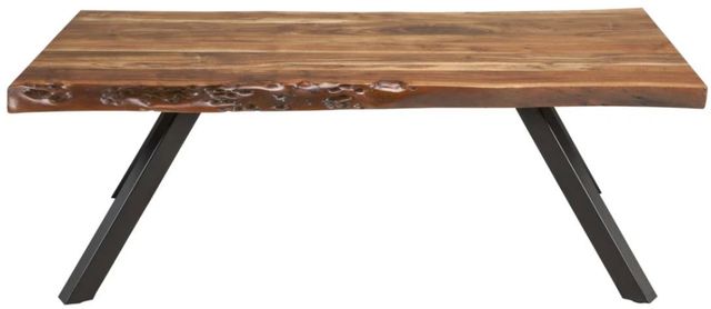 Modus Furniture Reese Natural Live Edge Coffee Table with Black Base-2