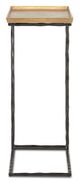 Currey & Company Boyles Antique Brass C Table with Black Iron Base-2
