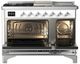 Ilve® Majestic III 48" Custom Pro Style Dual Fuel Liquid Propane Range with French Top and Chrome Trim-1
