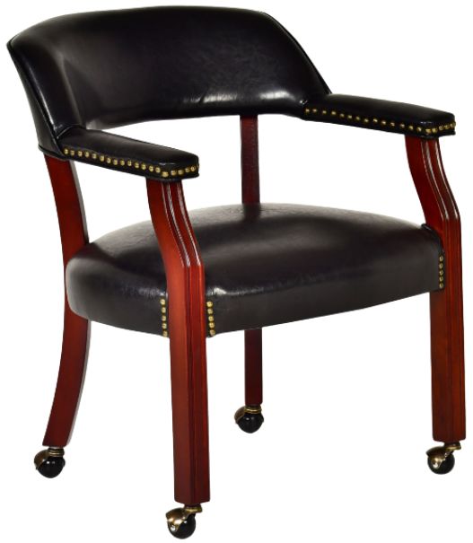 Steve Silver Co. Tournament 6-Piece Black/Medium Cherry Game Table Set-3
