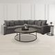 Elements International Frederick Tobacco Coffee Table with Black Base-3