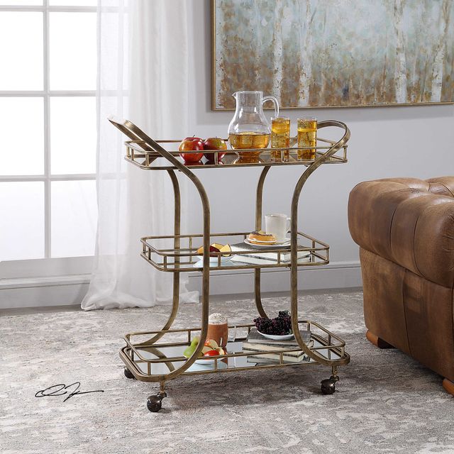Uttermost® Stassi Gold Serving Cart-1