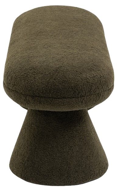 Meridian Furniture Drum Green Faux Shearling Teddy Fabric Upholstered Bench-2