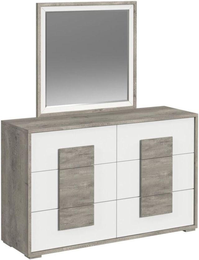 Elements International San Matteo Ash Gray/White Dresser and Mirror-0