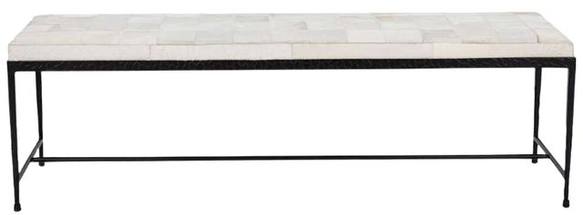 Classic Home Achen Hide Ivory Bench-2
