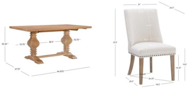 Powell® Banks 5-Piece Beige/Rustic Honey Dining Table Set-1