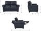La-Z-Boy® Clybourn Navy Leather Power Reclining Loveseat with Headrest-2