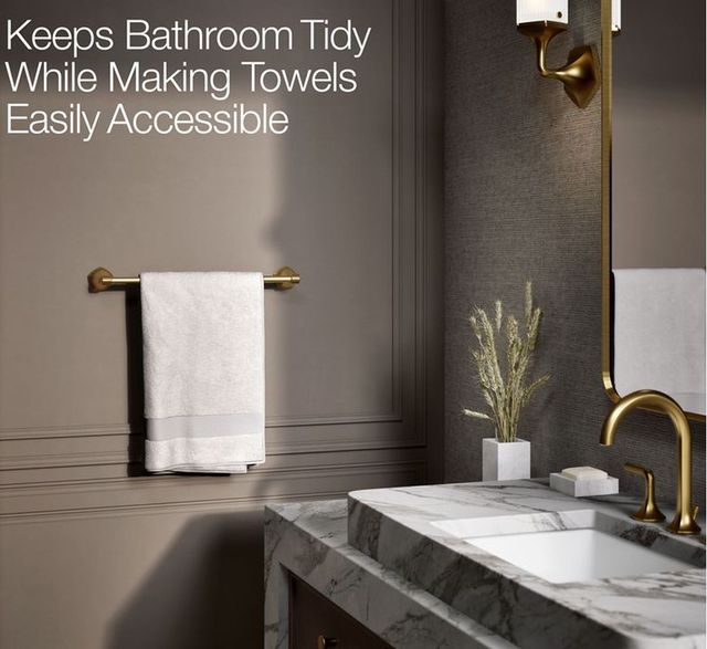 KOHLER® Elate® Vibrant Brushed Moderne Brass 24" Towel Bar-2