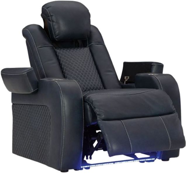 Signature Design by Ashley® Fyne-Dyme Sapphire Power Recliner with Adjustable Headrest-1