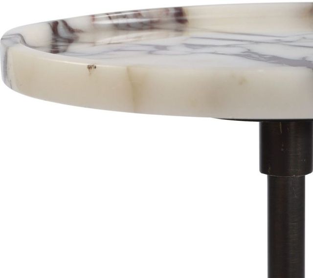 Uttermost® Brunson White Marble Drink Table with Dark Bronze Accent-3