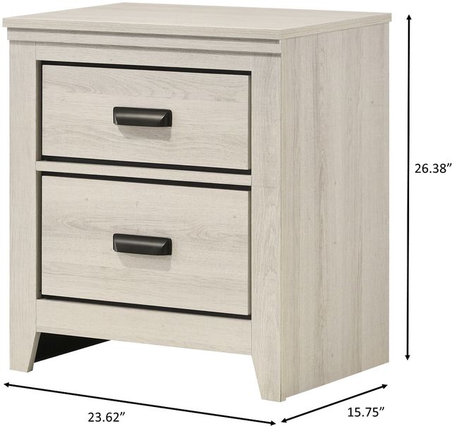 Crown Mark Carter White Nightstand-2