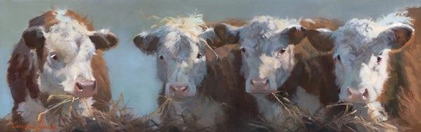 Classy Art Little Bull and the Babes by Carolyne Hawley Framed Wall Art-1