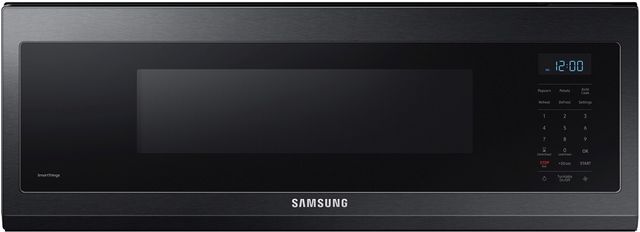 Samsung 1.1 Cu. Ft. Fingerprint Resistant Matte Black Steel Smart SLIM Over The Range Microwave with 400 CFM Ventilation