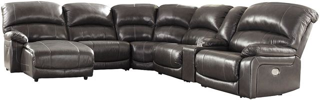 Signature Design by Ashley® Hallstrung 6-Piece Gray Power Reclining Left-Arm Facing Sectional and Chaise-0