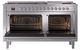 Ilve® Nostalgie II Noblesse 60'' Stainless Steel Pro Style Dual Fuel Range with Chrome Trim-1