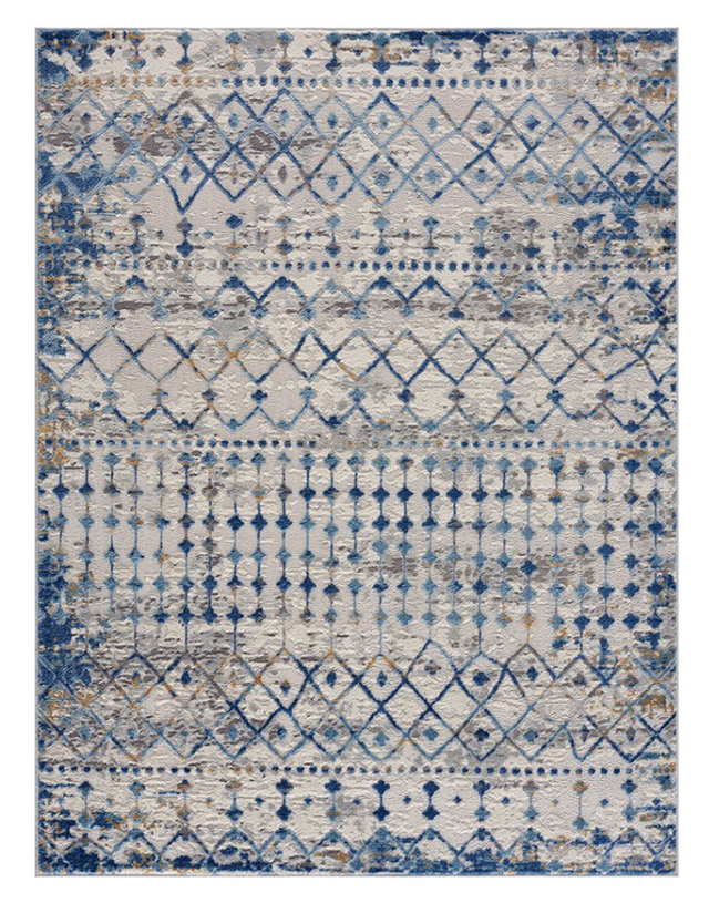 Olliix by Madison Park Hannah Blue/Cream 5x7' Moroccan Area Rug-0