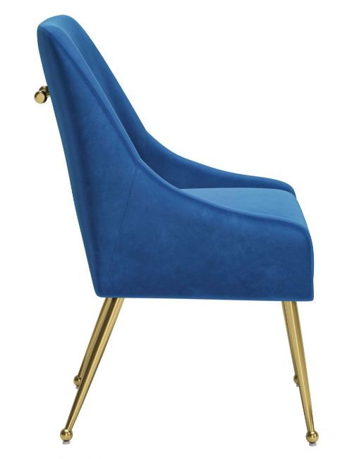 Zuo® Modern Maxine Gold/Navy Blue Dining Side Chair-1