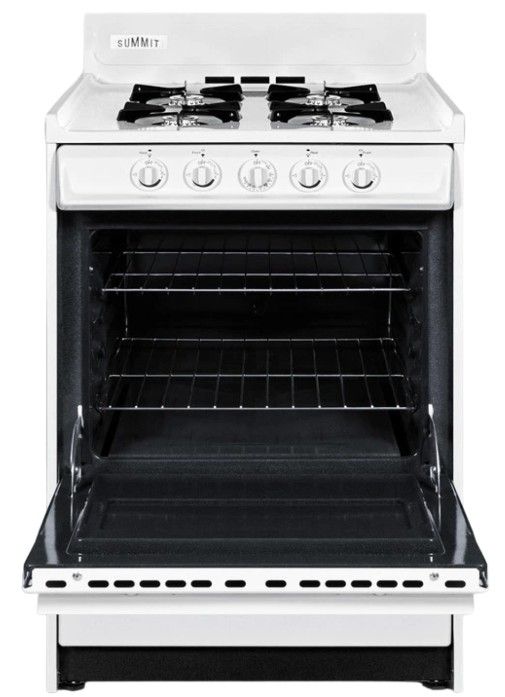 Summit® 24" White Freestanding Gas Range-1