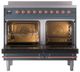 Ilve® Nostalgie II Noblesse 40'' Blue Gray Pro Style Induction Range with Copper Trim-2