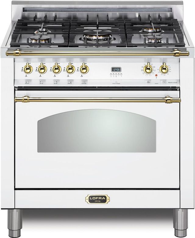 Lofra® Dolcevita 30" White Pro Style Dual Fuel Range-0