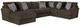 Jackson Furniture Galaxy 3-Piece Chocolate U-Shape Right-Arm Facing Sectional and Chaise-0
