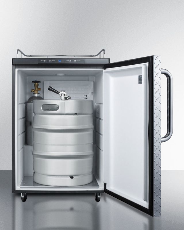Summit® 5.6 Cu. Ft. Diamond Plate Beer Cooler/Kegerator-3