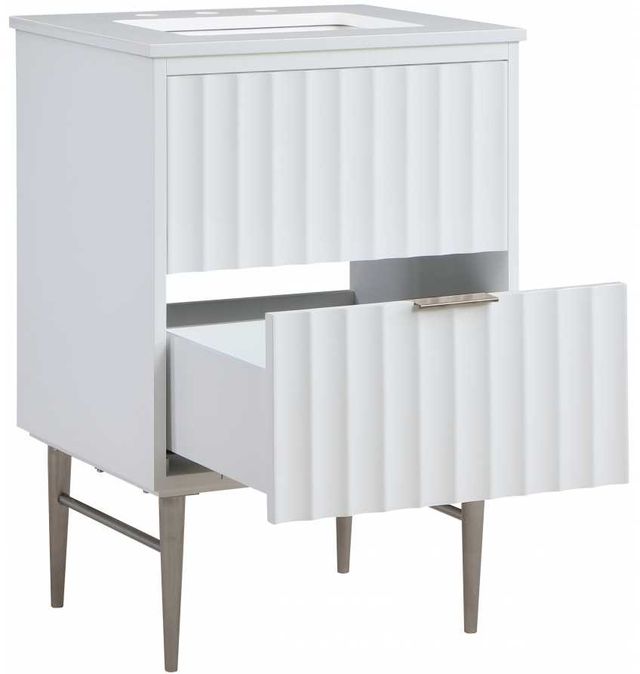 Meridian Furniture Modernist Chrome/White 24" Bathroom Vanity-1