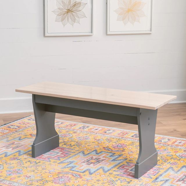 Linon Norah Gray/Maple 40" Trestle Table-1
