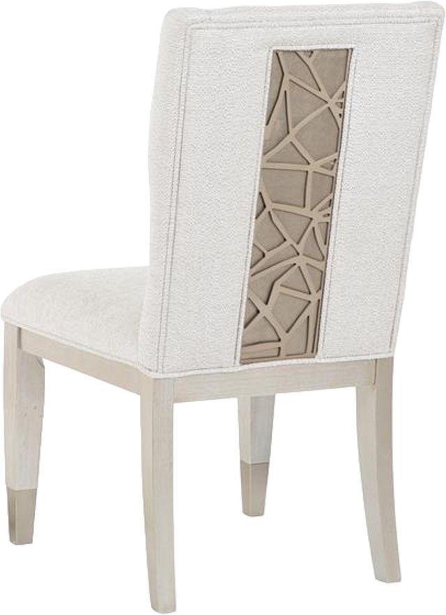 Magnussen Home® Lenox 2-Piece Acadia White/Sand/Warm Silver Upholstered Host Side Chairs Set-3