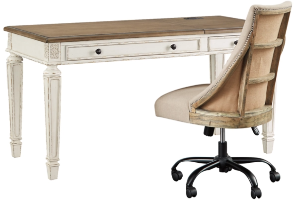  Signature Design by Ashley® Realyn 2-Piece Brown/White Home Office Set-0