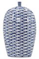 A & B Home Blue/White Accent Vase with Fish Pattern-0