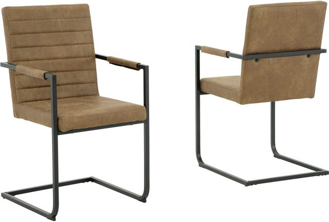 Signature Design by Ashley® Strumford Black/Caramel Dining Arm Chair-4