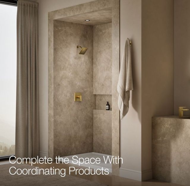 KOHLER® Honesty® Rite-Temp® Vibrant Brushed Moderne Brass 1.75 GPM Shower Trim Kit-4