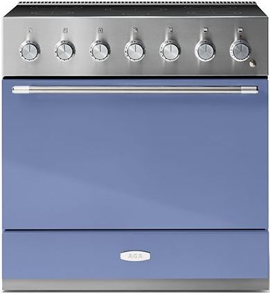 AGA™ Mercury 36" Stainless Steel Pro Style Induction Range with Carnaby Blue Door-0