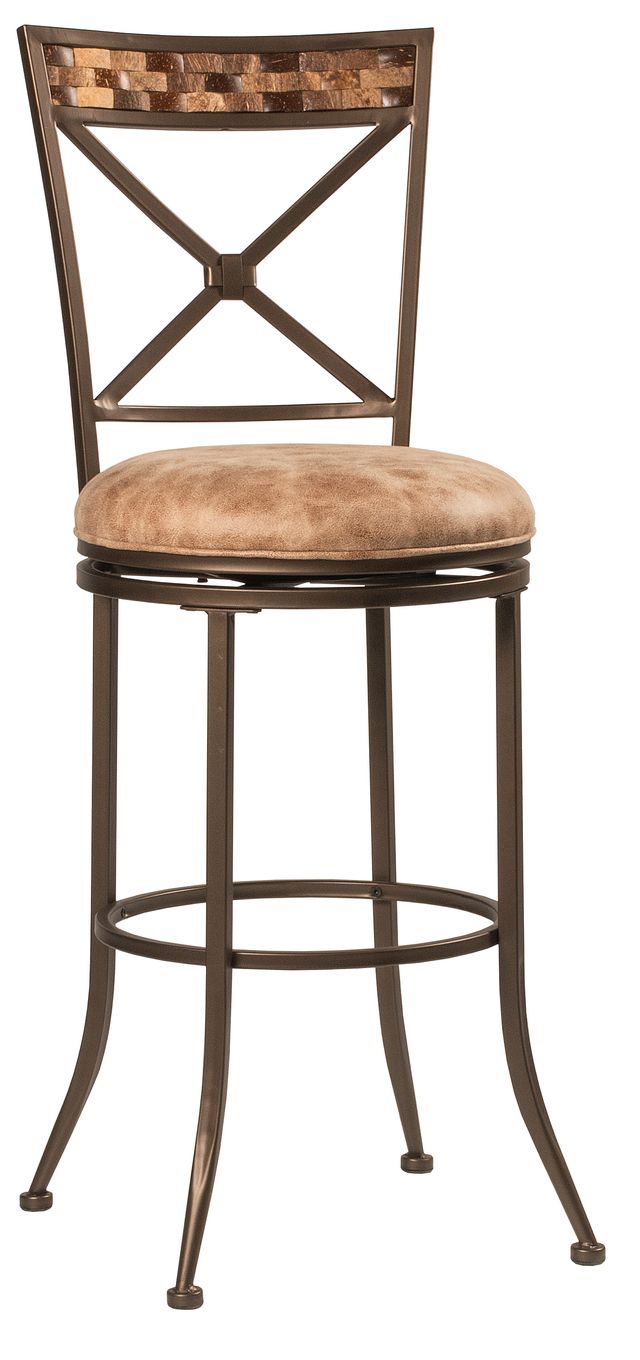 HH2 Home Compton Brown/Coconut Shell Panel Top Swivel Bar Stool-0