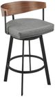 Armen Living Lacey Vintage Gray/Walnut Swivel Bar Stool-0