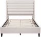 Coaster® Leslie Beige Queen Upholstered Platform Panel Bed-4