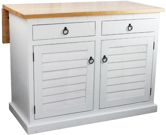 American Heartland Manufacturing Rustic Shutter Door Kitchen Island with Flip-Up Top-0
