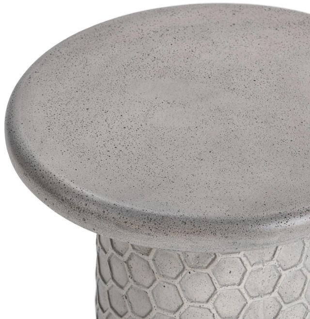 Classic Home Delaine Light Gray 20" Concrete Outdoor Table-4