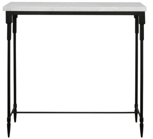Uttermost® Bourges White Marble Top Console Table with Satin Black Base-3
