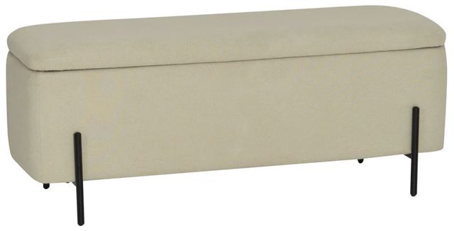 Powell® Mavis Mint Frost Green Upholstered Storage Bench-0