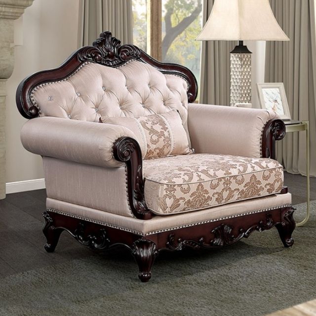 Furniture of America® Veracruz Dark Cherry/Light Brown Chair-1