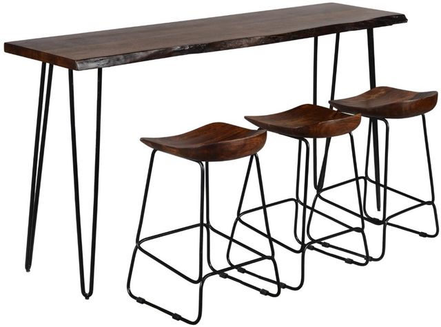 Jofran Inc. Nature's Edge 4-Piece Light Chestnut Sofa Console and Stool Set-0