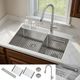 Forno Acqua MultiSINK Stainless Steel 10" Dual Mount Double Bowl Sink with Waterfall Faucet-0